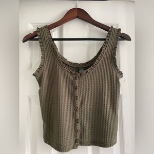 Army green crop top, size XS, from Target, worn once.